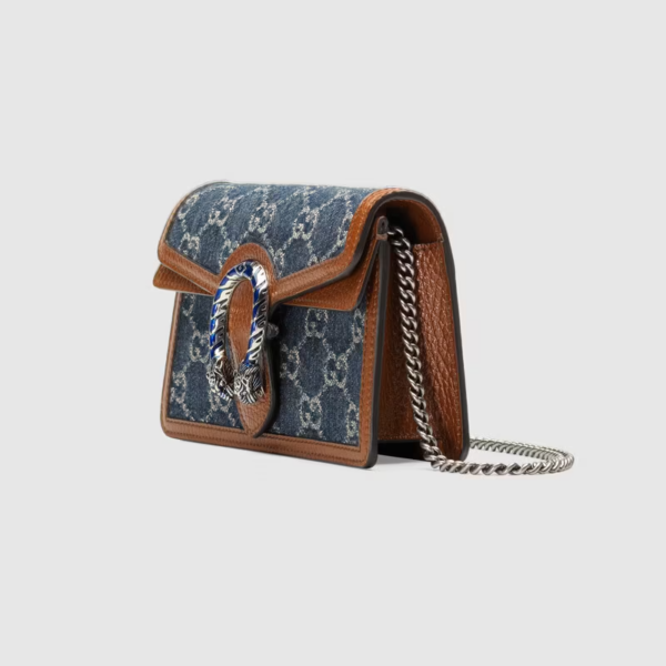 Túi Gucci Dionysus Super Mini Dark Blue And Brown Leather 476432-2KQFN-4483 - Ảnh 4