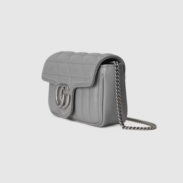 Túi Gucci GG Marmont Super Mini Grey Leather 476433-DTD5N-1711 - Ảnh 4
