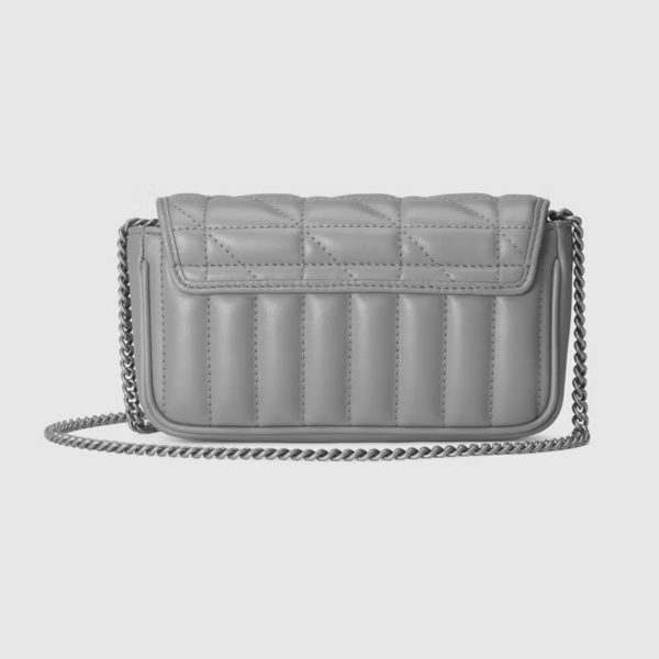 Túi Gucci GG Marmont Super Mini Grey Leather 476433-DTD5N-1711 - Ảnh 3