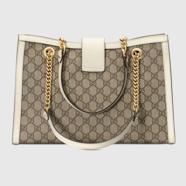 Túi Gucci Padlock GG Medium Shoulder GG Supreme White Leather - Ảnh 3