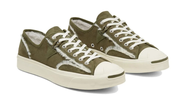 Giày Converse Faux Fur-Lined Leather Jack Purcell Canvas 166511C - Ảnh 4