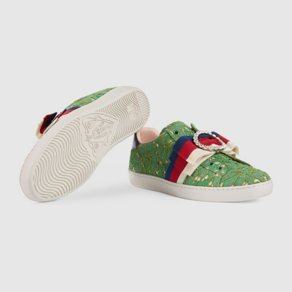 Giày Gucci Green Flat Heel 'Green' 498705-9MW10-3876 - Ảnh 6