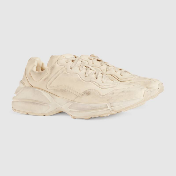 Giày Gucci Rhython Leather Sneaker Ivory 498916 A9L00 9522 - Ảnh 6