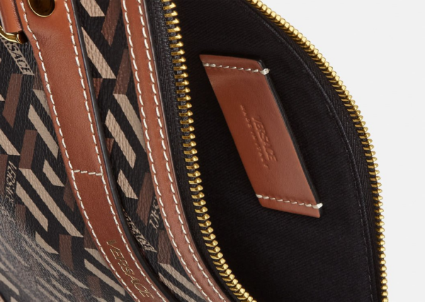 Túi Versace La Greca Signature Small Pouch Black Caramel 1001861-1A01444-5B17V - Ảnh 5