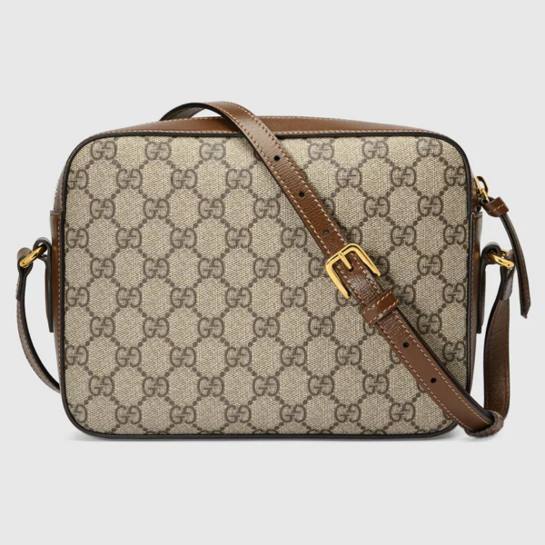 Túi Gucci Horsebit 1955 Small Shoulder Beige Ebony GG Supreme Canvas - Ảnh 4