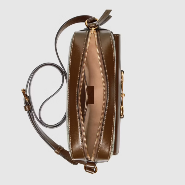Túi Gucci Horsebit 1955 Small Shoulder Beige Ebony GG Supreme Canvas - Ảnh 3