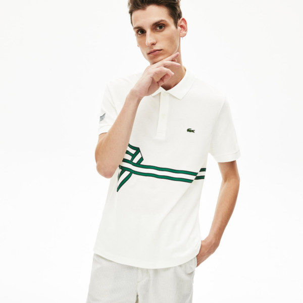 Áo Lacoste Men's Stripe Print Polo Shirt PH5094-70V - Ảnh 4