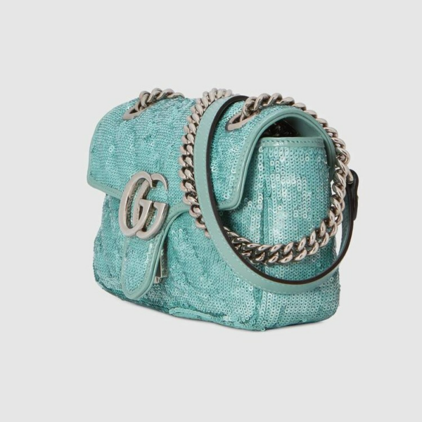 Túi Gucci GG Marmont Mini Bag Mint 446744-9SYWP-3367 - Ảnh 2