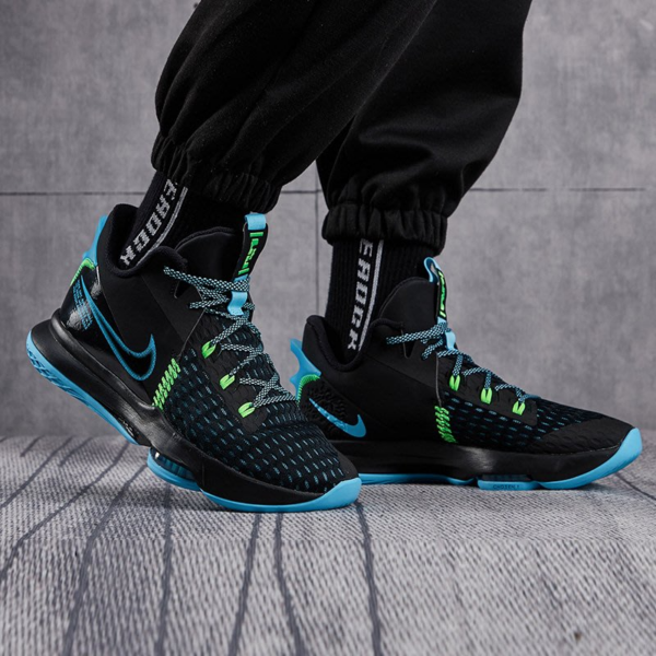 Giày Nike LeBron Witness 5 EP 'Black Light Blue Fury' CQ9381-004 - Ảnh 3