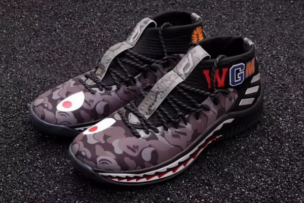 Giày Adidas A Bathing Ape x Dame 4 'Black Camo' AP9975 - Ảnh 4
