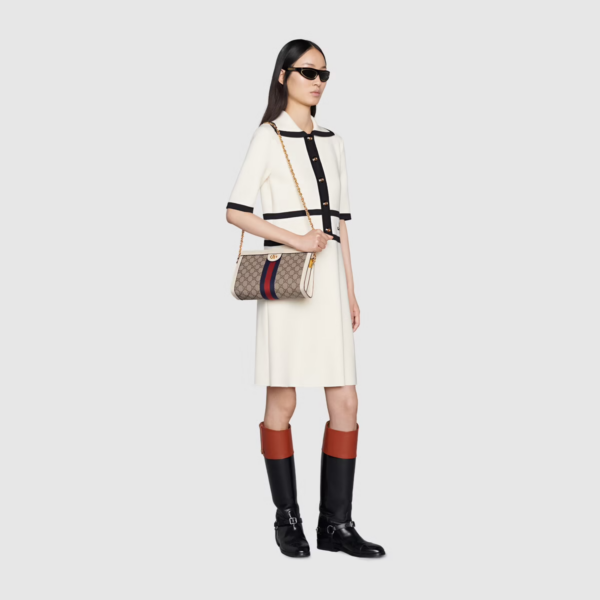 Túi Gucci Ophidia small shoulder Beige And White Leather 503877-K05NB-9794 - Ảnh 5