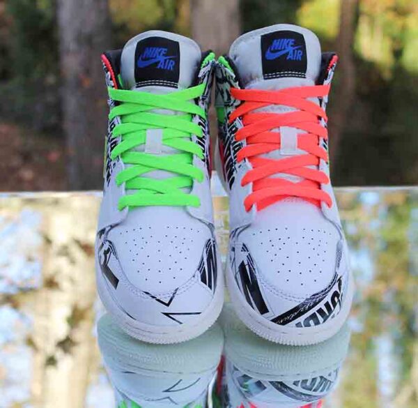 Giày Nike Air Jordan 1 Mid GS 'All Over Logos' 554725-143 - Ảnh 4