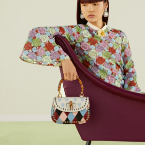 Tui Gucci Lovelight Bamboo 1947 Small Top Handle Bag 'Light Blue Pink' 675797-AAAW4-4950