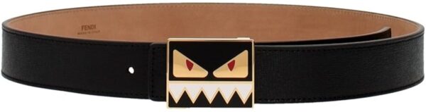 Thắt Lưng Fendi Leather Belt With Mostrino Buckle In Black 8C0559F09F0KUR - Ảnh 4