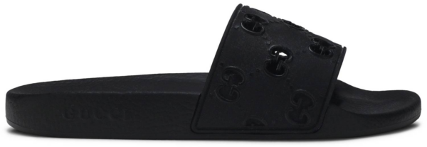 Dép Gucci Rubber GG Slide 'Black' 575957-JDR00-1000