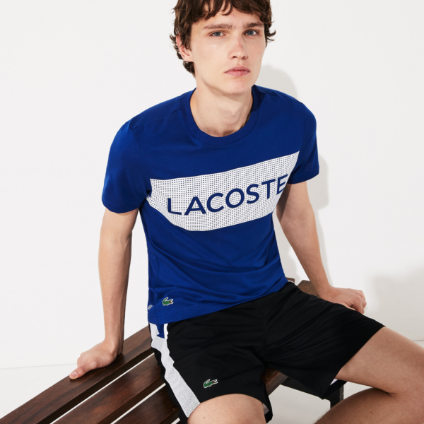 Ao Lacoste Sport Printed  T-Shirt Blue TH4865-EMJ