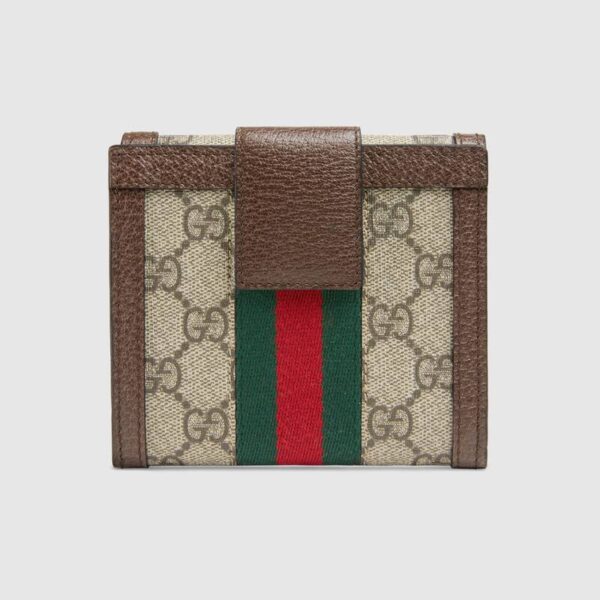 Ví Gucci GG Supreme Ophidia French Flap Wallet 523173 96IWG 8745 - Ảnh 3