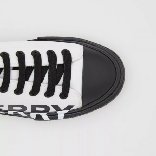 Giày Burberry Logo Print Two-Tone White Black 80109101 - Ảnh 3