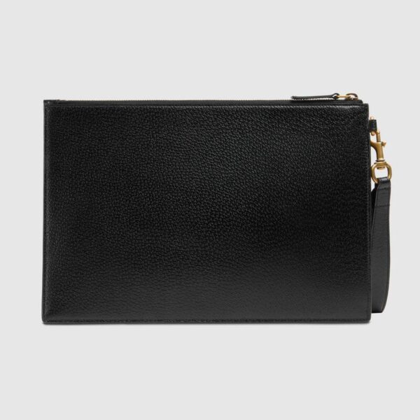 Túi Gucci Animalier Leather Pouch 'Black' 523684-DJ20T-1000 - Ảnh 4