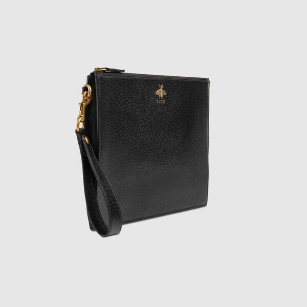 Túi Gucci Animalier Leather Pouch 'Black' 523684-DJ20T-1000 - Ảnh 3