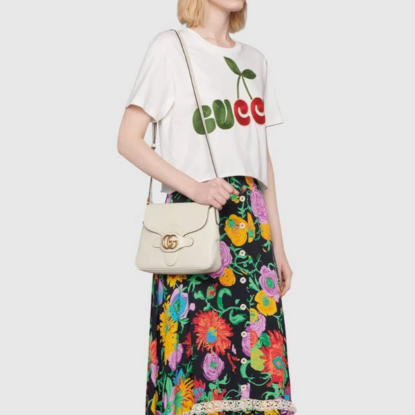 Túi Gucci Double G Messenger Shoulder Bag 'White' ‎648934-1U10T-9022 - Ảnh 6