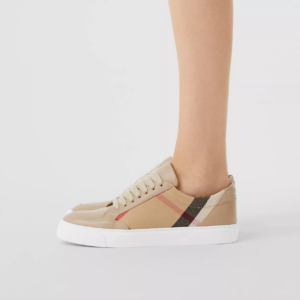 Alternative view of Giày Burberry House Check Cotton Sneakers Tan 80243301