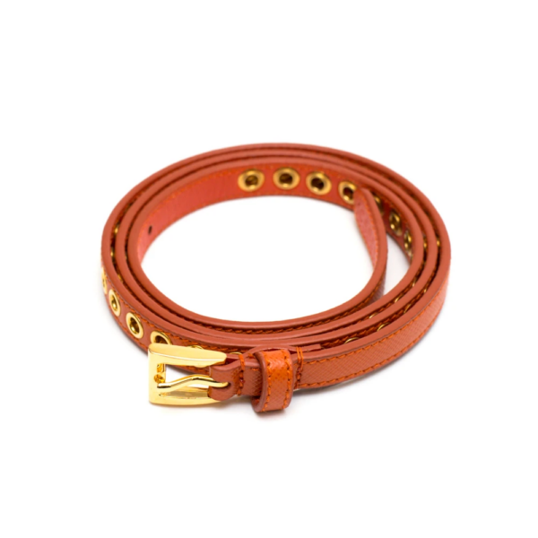 Thắt Lưng Prada Skinny Eyelet Belt Orange 1JC198-2EH8-F0S63 - Ảnh 4