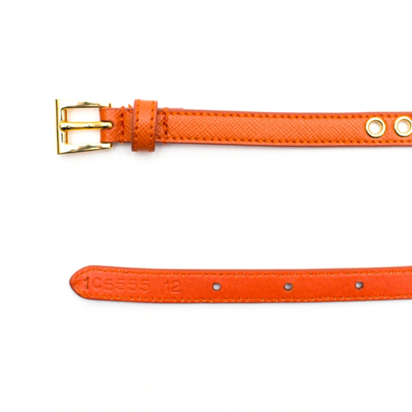 Thắt Lưng Prada Skinny Eyelet Belt Orange 1JC198-2EH8-F0S63 - Ảnh 5