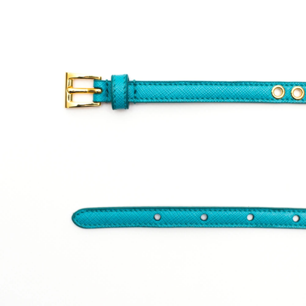 Thắt Lưng Prada Skinny Eyelet Belt Turquoise 1JC1982EH8F0136 - Ảnh 2
