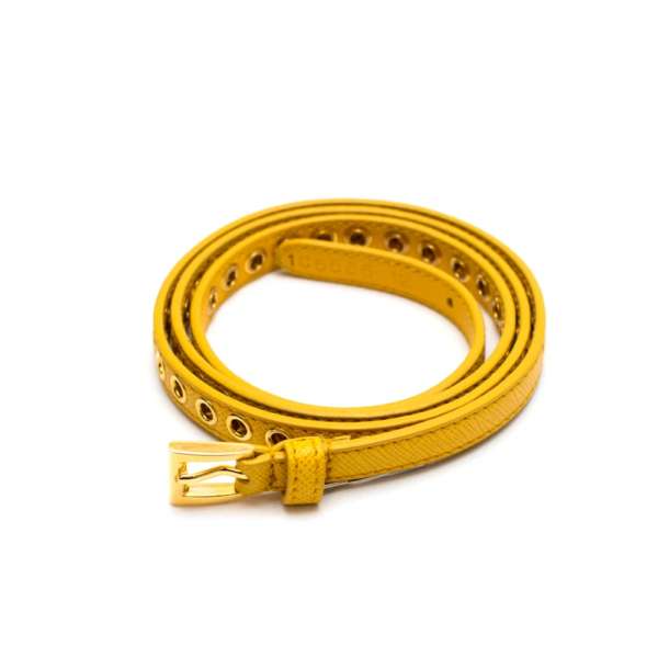 Thắt Lưng Prada Skinny Eyelet Belt Mimosa 1JC198-2EH8-F0506 - Ảnh 4