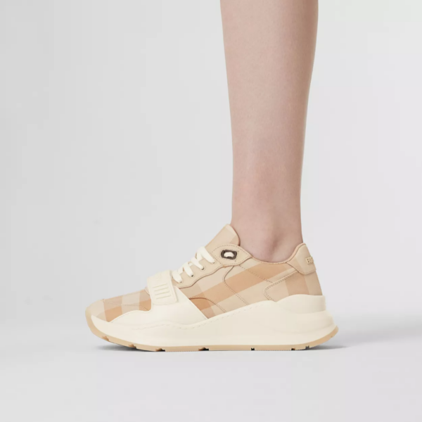 Giày Burberry Check Cotton Sneakers 'Soft Fawn' 80539911 - Ảnh 4