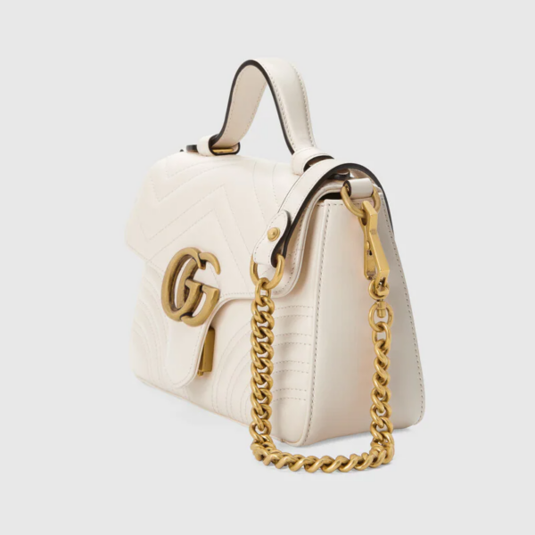 Túi Gucci GG Marmont Mini Top Handle White Leather ‎547260-DTDIT-9022 - Ảnh 5
