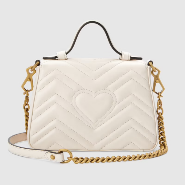 Túi Gucci GG Marmont Mini Top Handle White Leather ‎547260-DTDIT-9022 - Ảnh 4