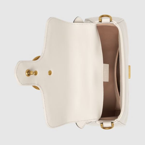 Túi Gucci GG Marmont Mini Top Handle White Leather ‎547260-DTDIT-9022 - Ảnh 3