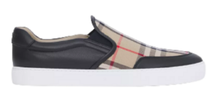 Giày Burberry Leather Vintage Check Slip-on 'Black Beige' 80432131