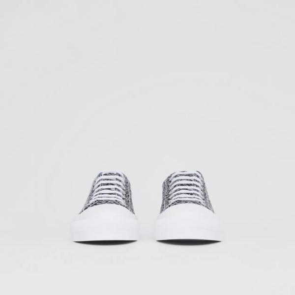 Giày Burberry Monogram Print Cotton 'Black White' 80498801 - Ảnh 4