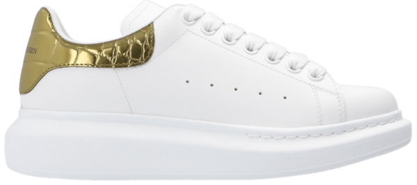 Giày Alexander McQueen Wmns Oversized Sneaker 'Gold Crocodile' 553770-WHYBQ-9075