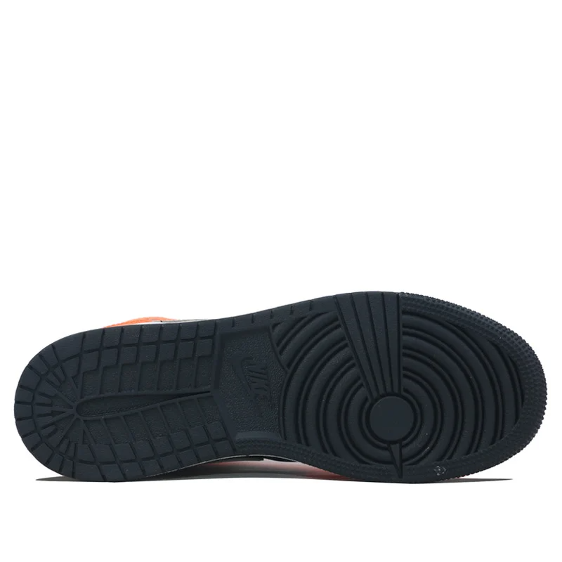 Giày Nike Air Jordan 1 Retro Mid GS 'Orange Black' 554725-062 - Ảnh 12