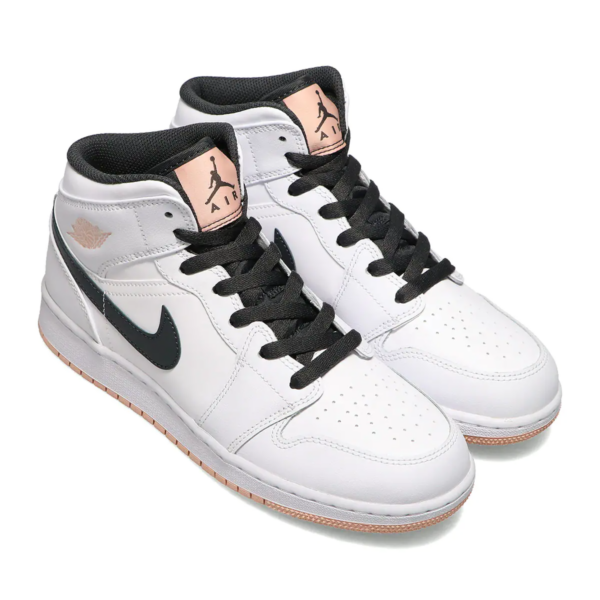 Giày Nike Air Jordan 1 Mid GS 'White Arctic Orange' 554725-180 - Ảnh 6