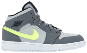 Giày Nike Air Jordan 1 Mid GS 'Gun Smoke Volt' 554725-072