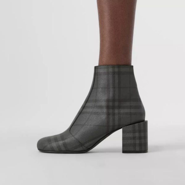 Giày Burberry Vintage Check Block-heel Ankle Boots 'Charcoal' 80486251 - Ảnh 3