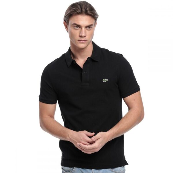 Áo Lacoste Petit Piqué Slim Fit Black - Ảnh 4