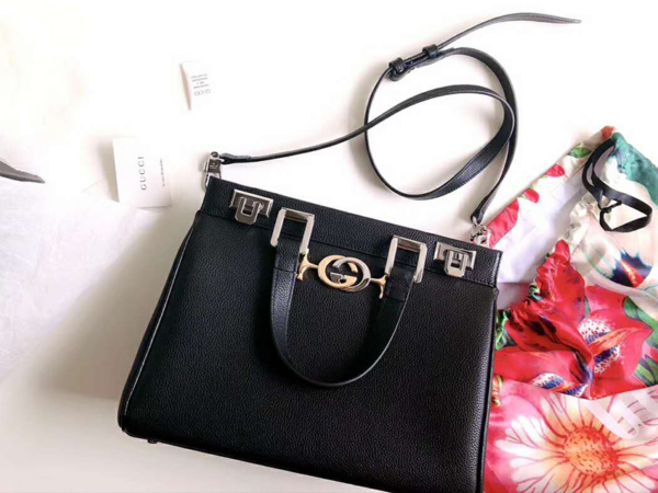 Túi Gucci Zumi Grainy Leather Top Handle Bag Black 569712-1B90X-1000 - Ảnh 3