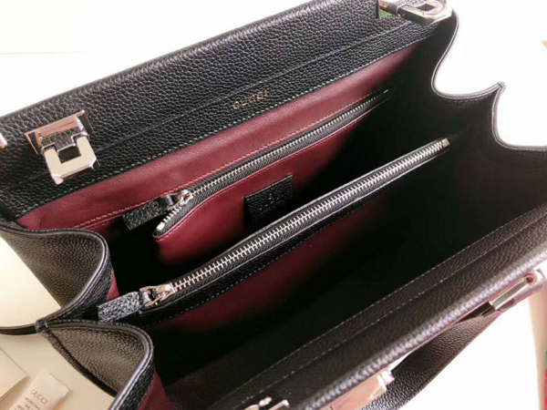 Túi Gucci Zumi Grainy Leather Top Handle Bag Black 569712-1B90X-1000 - Ảnh 4