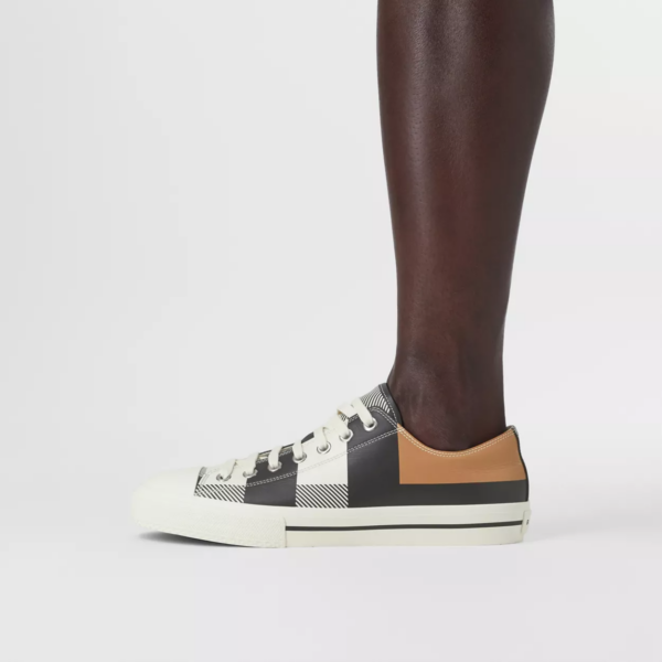 Giày Burberry Check Print Leather 'Camel' 80436061 - Ảnh 3