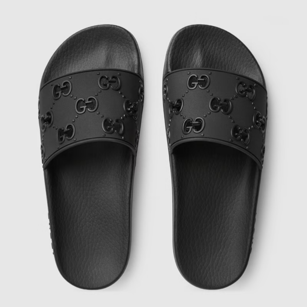Dép Gucci Wmns Rubber GG Slide 'Black' 573922-JDR00-1000 - Ảnh 2