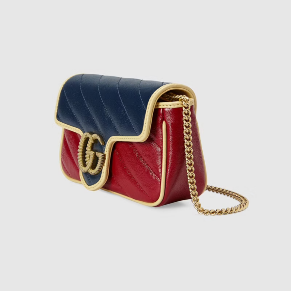 Túi Gucci GG Marmont 'Blue Dark Red' Leather 574969-1X5DG-4179 - Ảnh 4