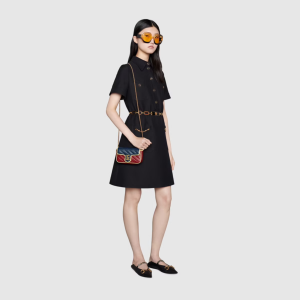 Túi Gucci GG Marmont 'Blue Dark Red' Leather 574969-1X5DG-4179 - Ảnh 5