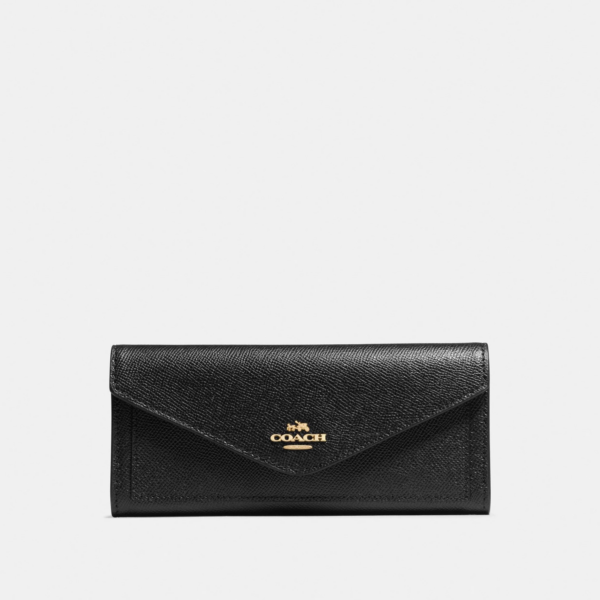 Ví Coach Soft Wallet Black Light Gold - Ảnh 2