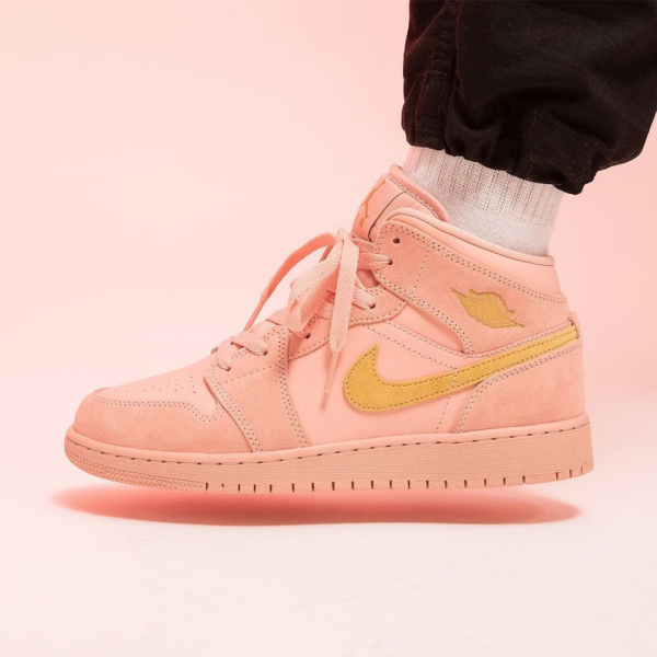 Giày Nike Air Jordan 1 Mid SE GS 'Coral Stardust' BQ6931-600 - Ảnh 5